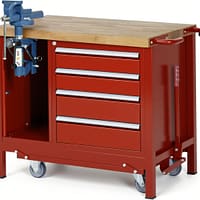 05-8185A2-107B4F.11_frame_Brick_Red_drawer_Brick_Red_1920x1920 RAU Werkbank rot - Breite 100 cm - Tiefe 70 cm - Höhe 88 cm - Buche-Massiv Arbeitsplatte 40 mm