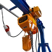 22865_169714_221126_PK1000-2_Portalkran_Laufkatze_vorne Mobiler Portalkran PK1000/2 inkl. Elektrokettenzug, B-Ware, max. Tragfähigkeit 1.000 kg, 2.190 mm Hubhöhe, SolidHub