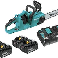 61UYH43aPbL._AC_SL1000_ Makita XCU03PT1 18V X2 (36V) LXT Lithium-Ionen bürstenloses kabelloses 14-Zoll-Kettensägen-Kit mit 4 Batterien (5,0 Ah)